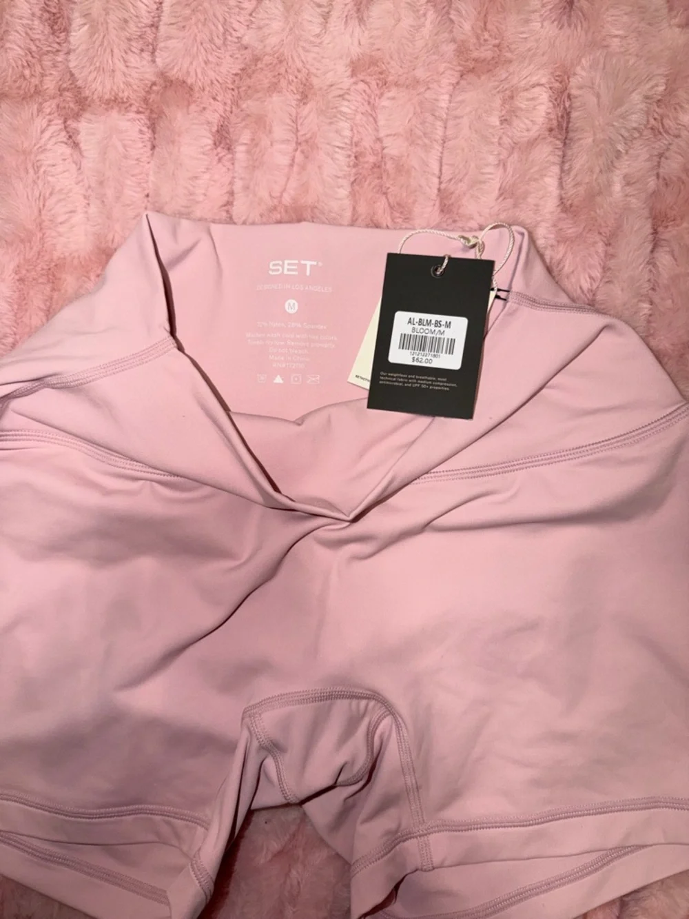 bloom Light Pink Crop Tank & High-Waist Biker Shorts Set - Picture 7 of 7